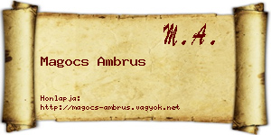 Magocs Ambrus névjegykártya